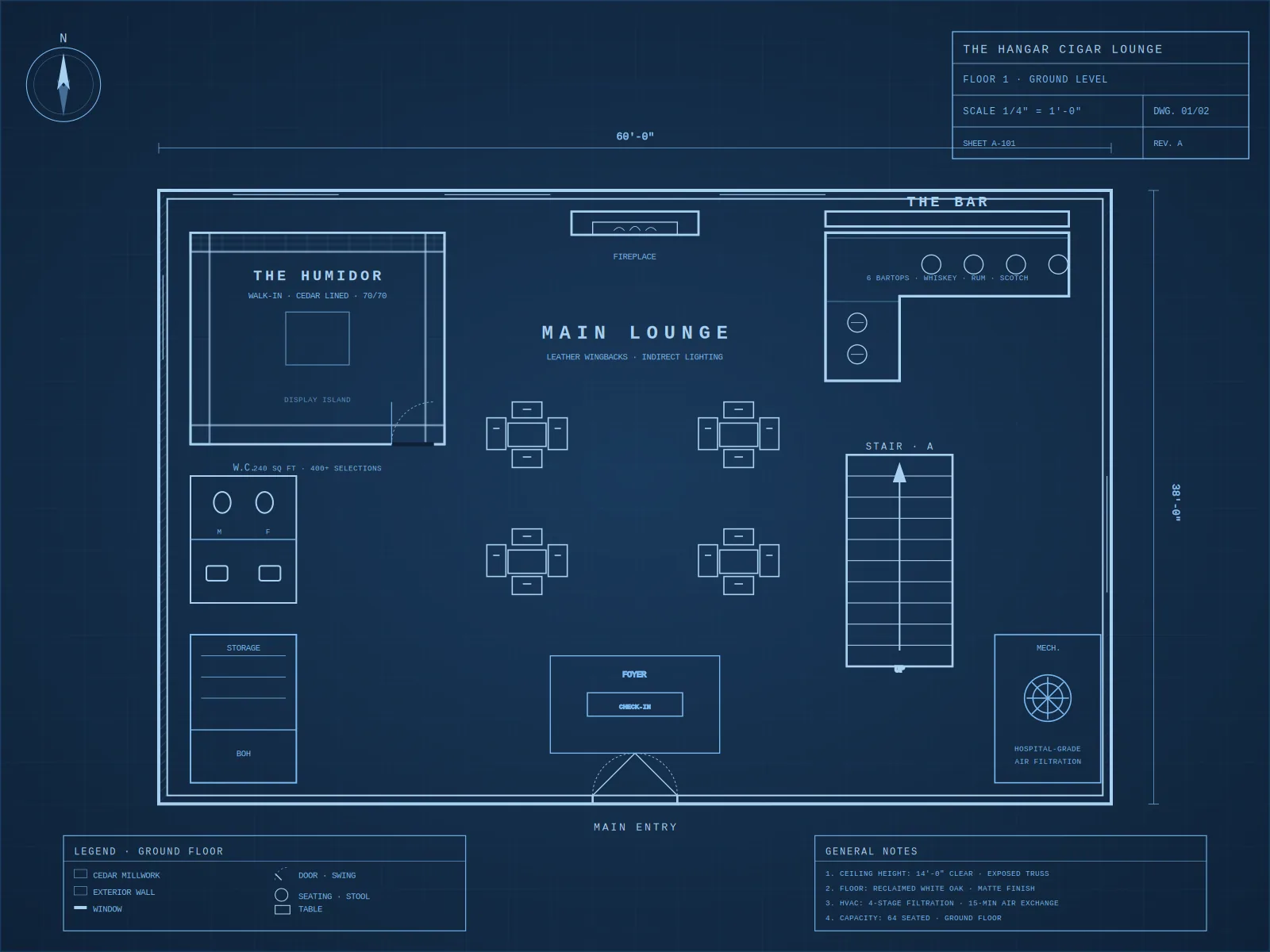 The Hangar — Ground Floor Blueprint